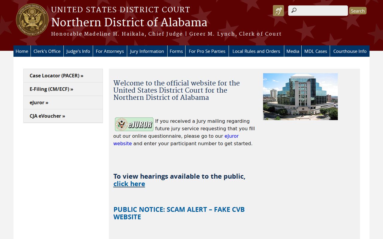 Etowah County court dockets Northern District federal court