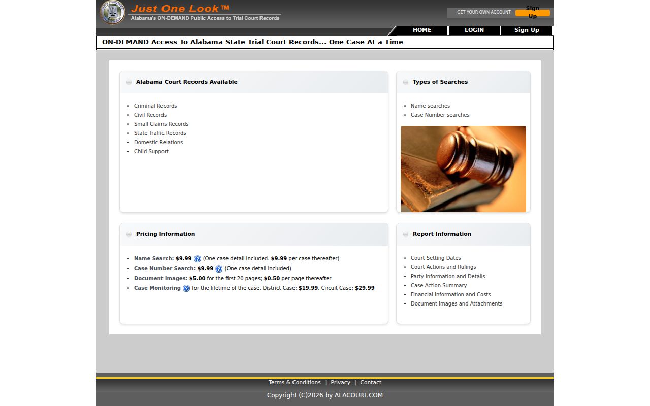 Etowah County court records Alabama trial court records portal