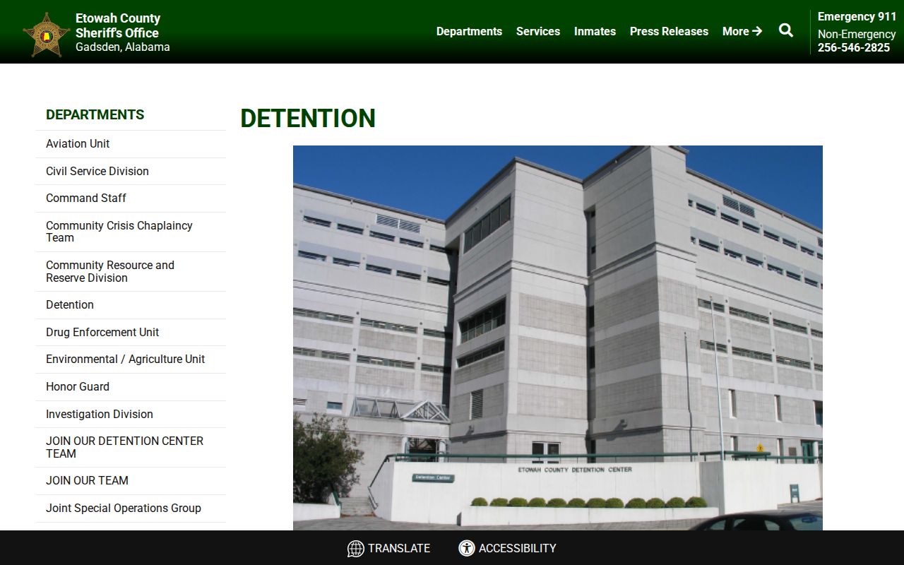 Etowah County inmate records detention center page