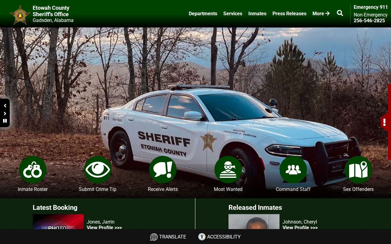 Etowah County warrant search sheriff homepage